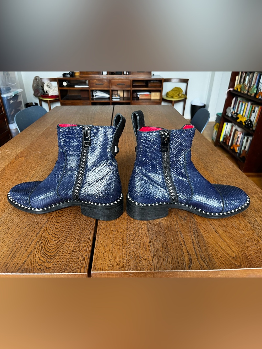 Cobalt blue leather textured boots by Zadig & Voltaire Sz 39 - Picture 3 of 17